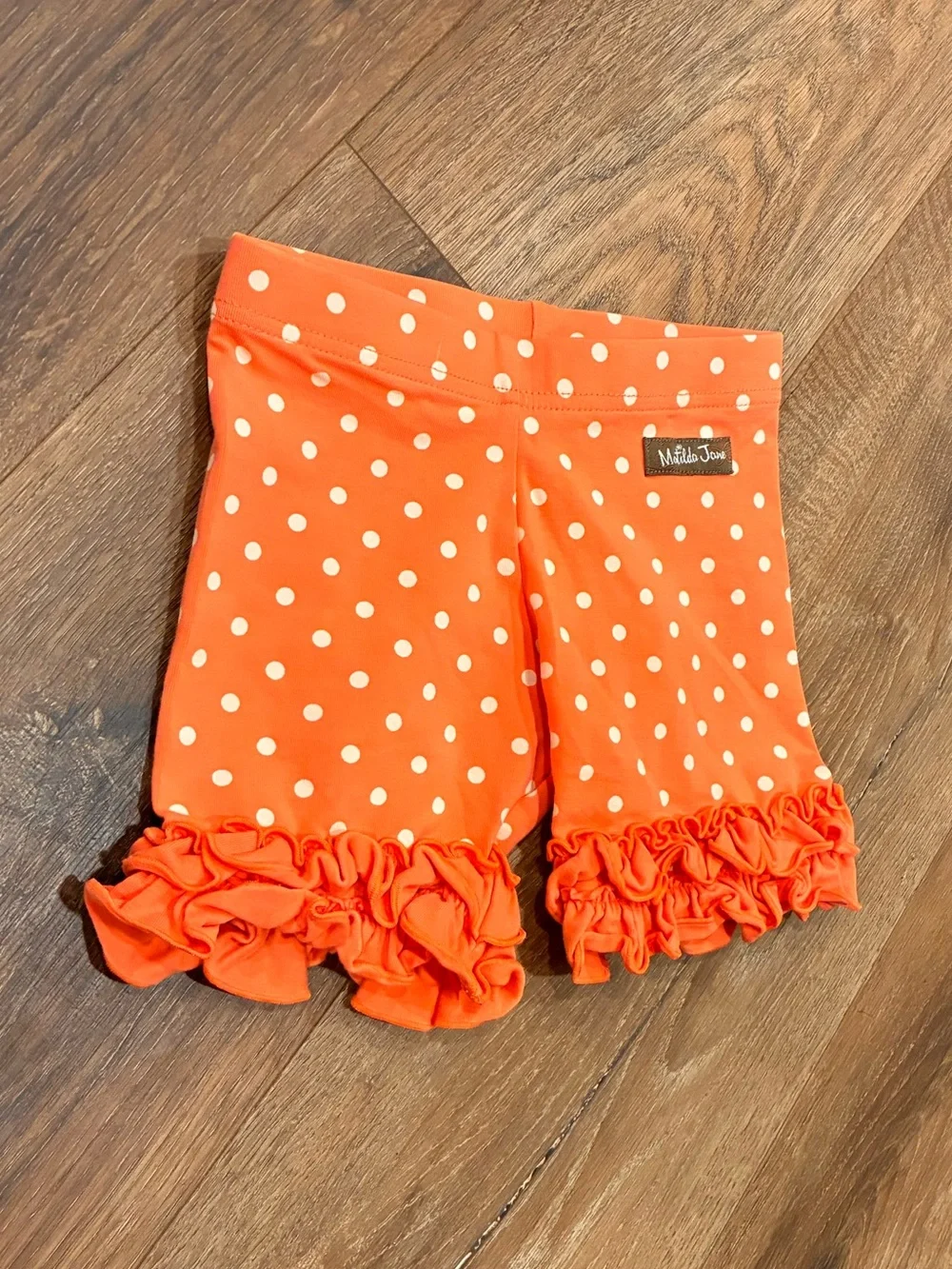 Matilda Jane Fearless Shortie Let’s Go Together Orange Ruffle Shorts Summer 4T